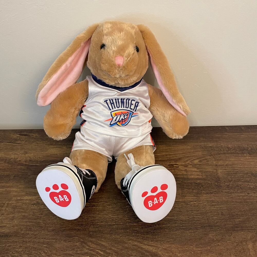 Build-A-Bear Bunny Plush OKC Thunder Basketball Jersey & Shoes Stuffed Animal